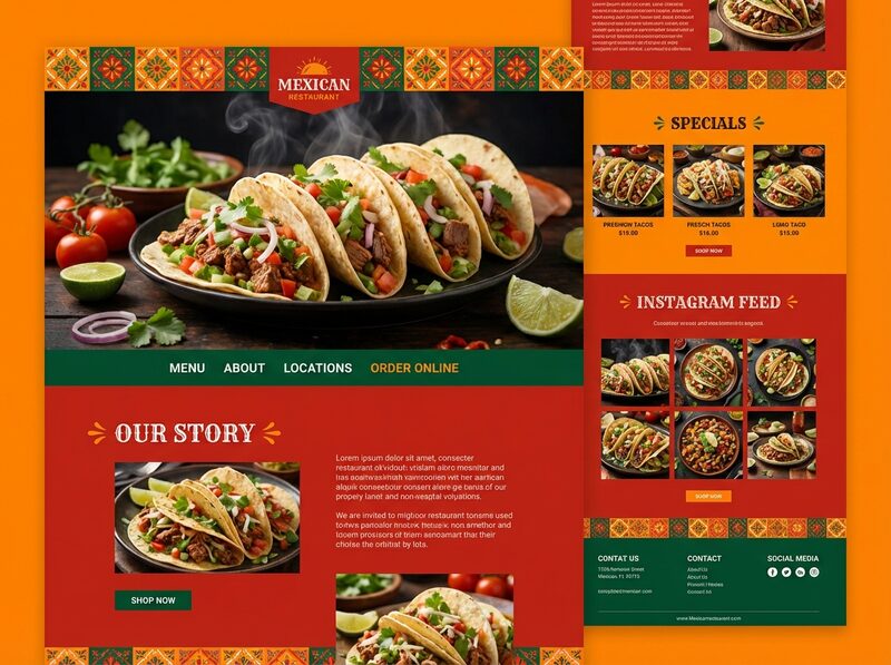 Casa Oaxaca restaurant website example - Mexican Cuisine cuisine